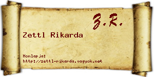 Zettl Rikarda névjegykártya